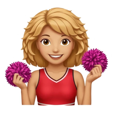 create a tall female cheerleader with pom poms sticker
