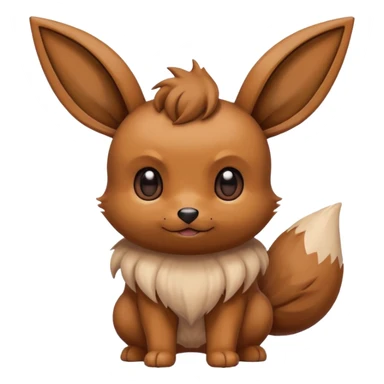 Eevee de Pokémon con expresión de vergüenza, cubriéndose la cara con la pata, estilo emoji divertido sticker