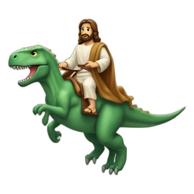 jesus-riding-dino sticker