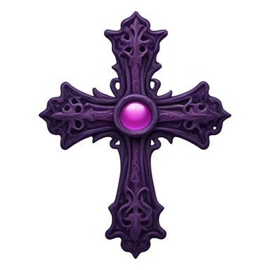 Gothic aesthetic cross in dark purple with dark pink accents  sticker