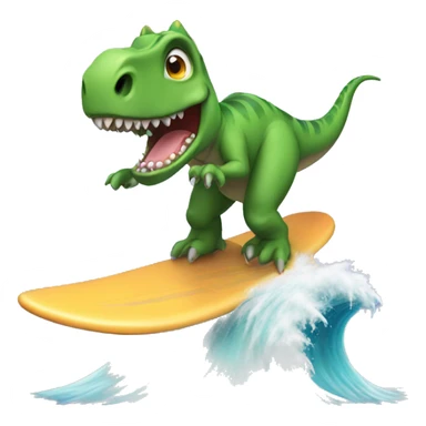 Dinosaur surfing  sticker