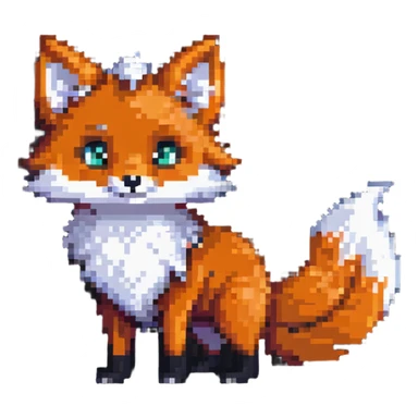 fluffy fox character with big tail sticker