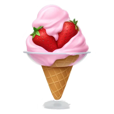 Strawberry ice cream in a bowl sticker