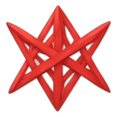 Six pointed red intersecting triangles sticker