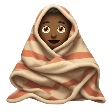 person in blanket sticker