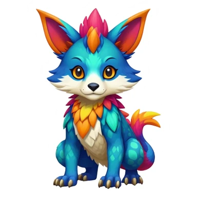 colorful anthro vernid fursona Fakemon sticker