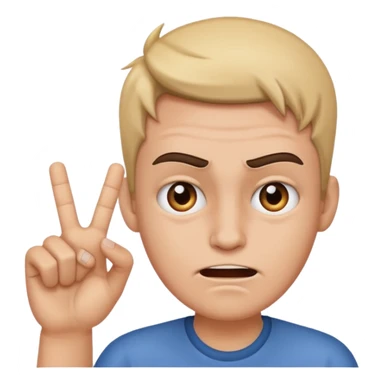 Emoji with mad face and L hand signal at forehead sticker