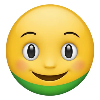 Create me a half yellow and half green emoji  sticker