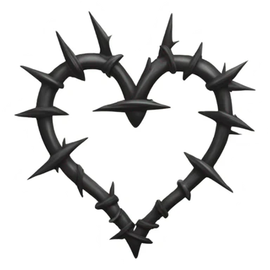 black heart with thorns sticker