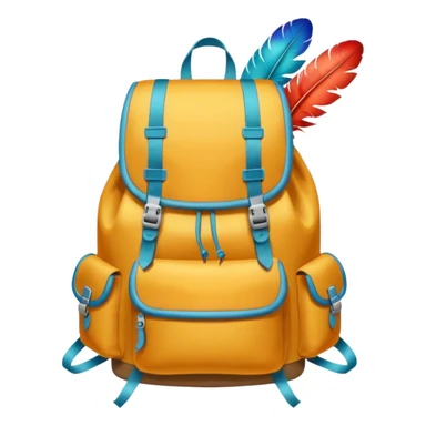 hiking backpack with feathers sticker