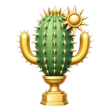 golf trophy shaped like cactus sticker