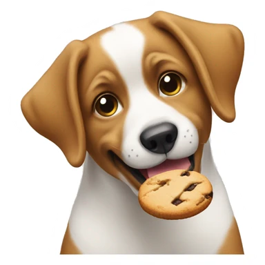 Dog eating cookie sticker