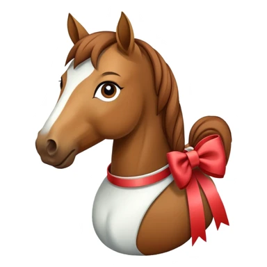 horse wearing a bow sticker