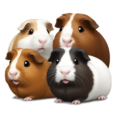 2 guinea pigs one brown and white and one dark brown sticker
