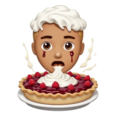 person getting hit in the face with a pie sticker