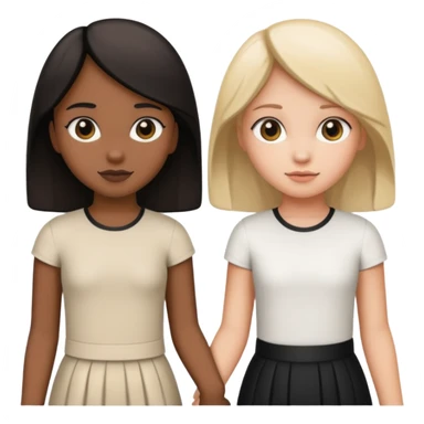 Black girl and white girl holding hands from behind sticker