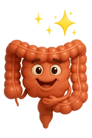 fammi un intestino identico a questo, ma felice e con le scintille di splendore dorate sopra, come se fosse in ottima salute sticker