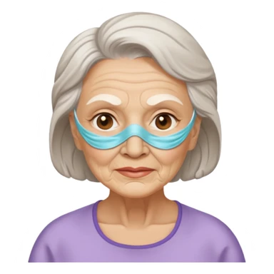 old lady  with beauty mask  sticker