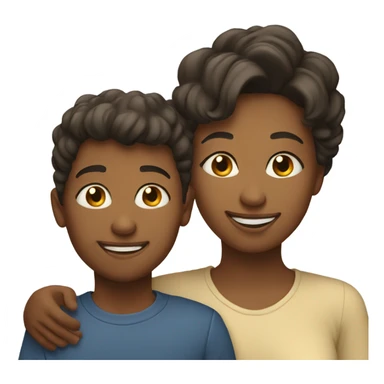 Mother and son smiling  sticker