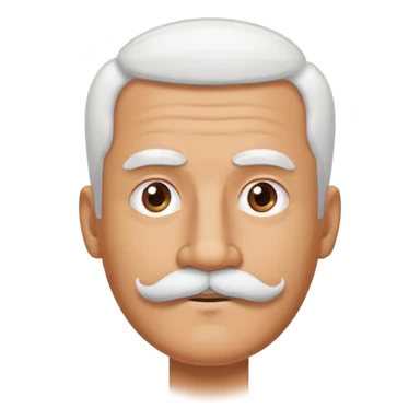 man with oval-shaped flat-top head and bushy white mustache sticker