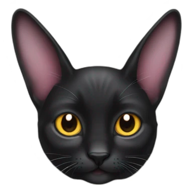 Lop-eared black cat sticker
