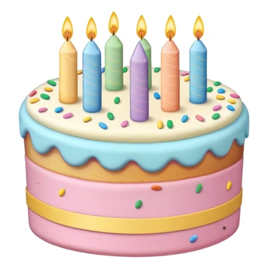 1 layer pastel birthday cake sticker