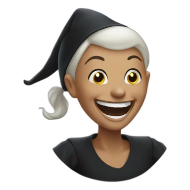Bald witch laughing sticker