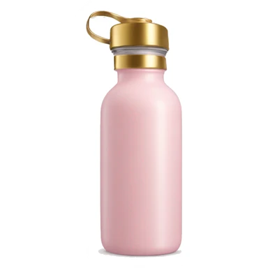 light pink water bottle with gold lid sticker