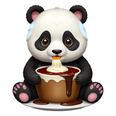 panda eating pudding sticker