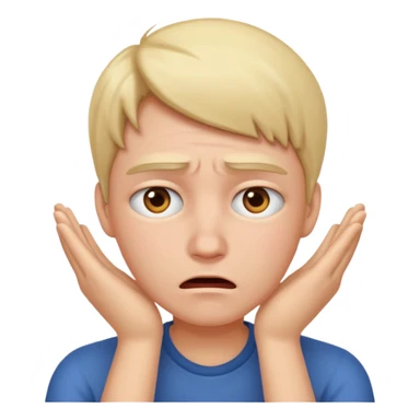 upset with hands on face sticker