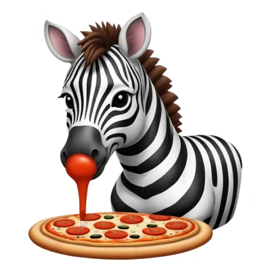 zebra eating pizza  sticker