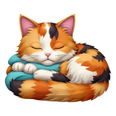 calico cat sleeping sticker