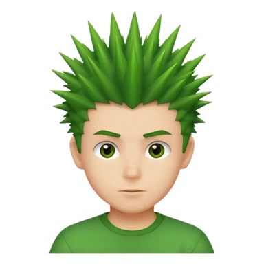 Boy with Spiky Hair – green spikes sticker
