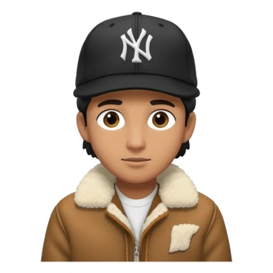 Cappellino New Era New York nero e persona con giubbotto di pecora sticker