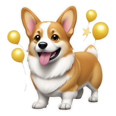 New year party corgi sticker