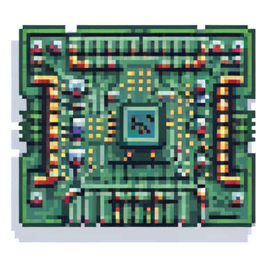 pixel art style microchip, simple, clear details, no text sticker