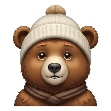 Bear with beanie sticker