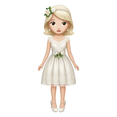 bows, pearls,lace and flower white heel sticker