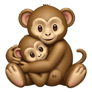 Make a emoji bear hug an emoji monkey 🐒 🧸 sticker
