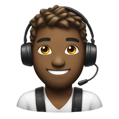 streamer with headset smilling sticker