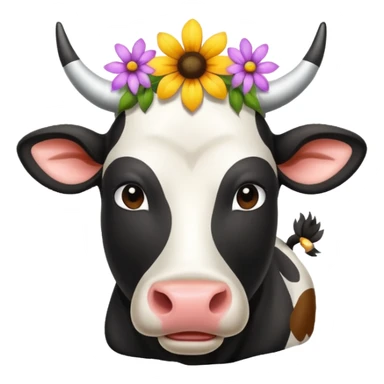 flower + Indian cow sticker