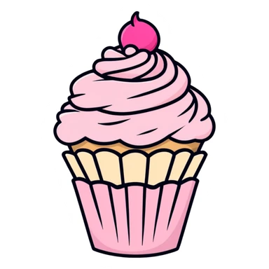 cupcake with pink icing sticker