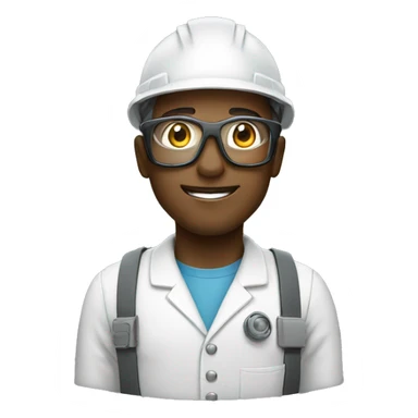 Nuclear engineer with clear safety glasses sticker