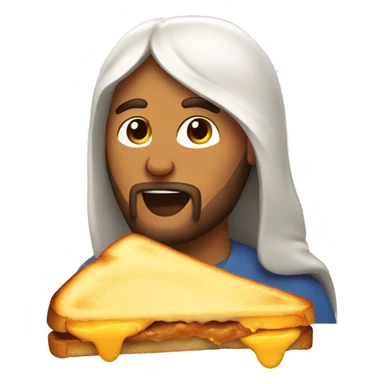 Jesus eating a grilled cheese sticker