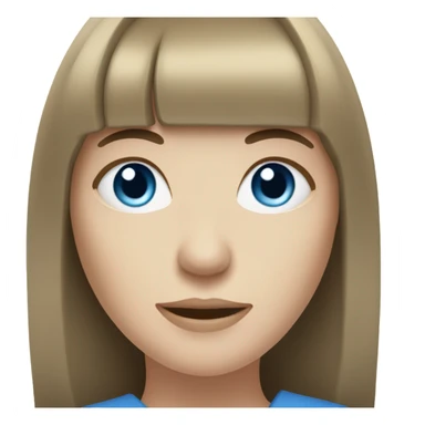 pale brunette woman with bangs and blue eyes sticker