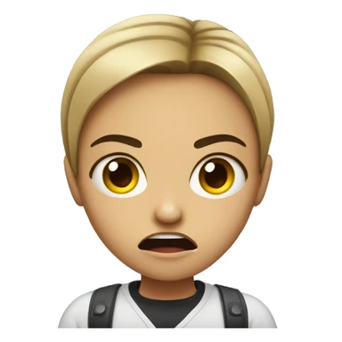 Angry girl with phone sticker