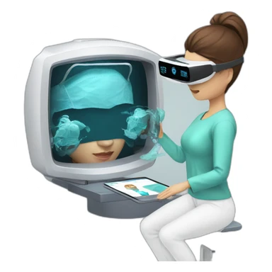 Surgeon-with-virtual-reality-display-operating-on-woman sticker