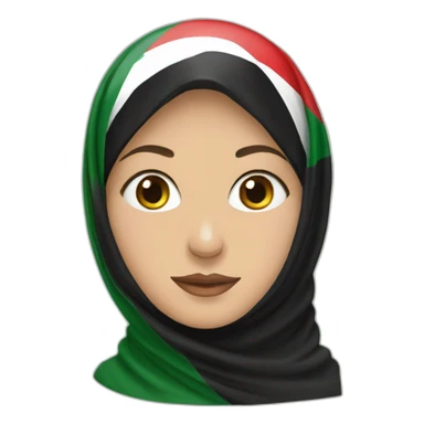 Woman wearing palestine flag hijab sticker