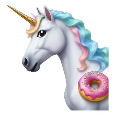 A unicorn eating a doughnut  sticker