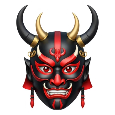 samurai mask with horns sticker